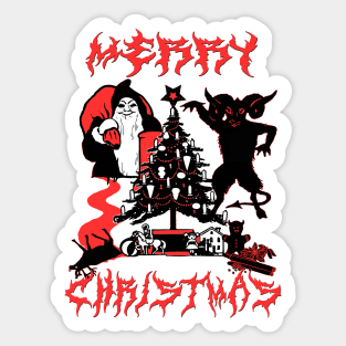 Evil Christmas Retro Goth Metal Font Sticker